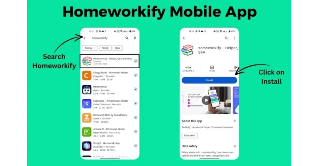 homeworkify mobile app