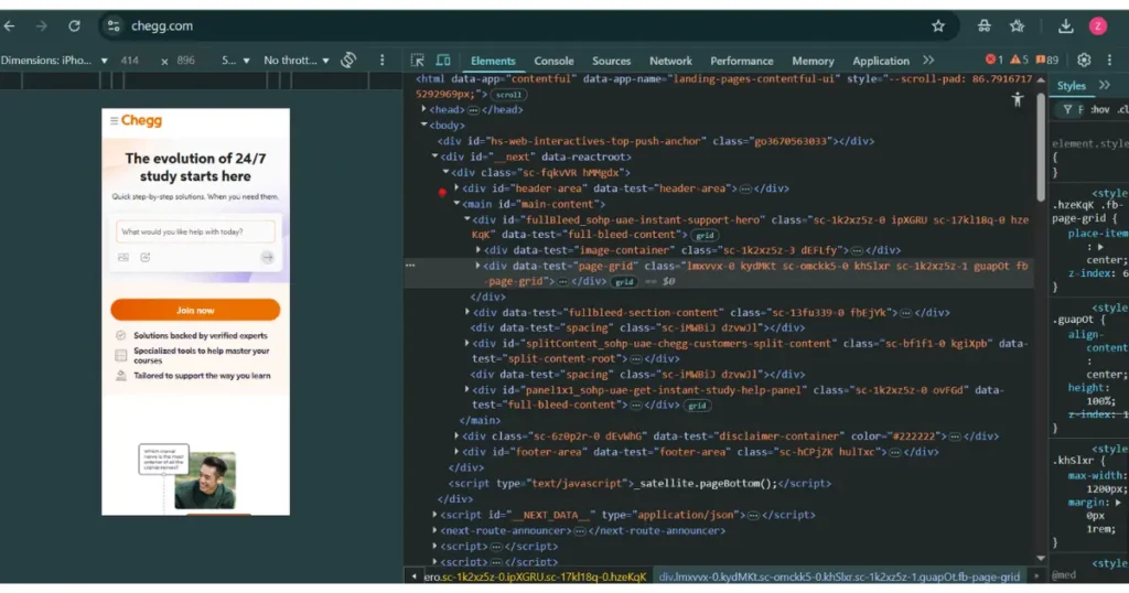 Inspect Element Method to unblur chegg answers